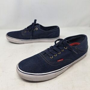 Levi's Stan Buck Blue Denim Canvas Low Top Fashion Sneakers Skate Shoes Sz 10.5